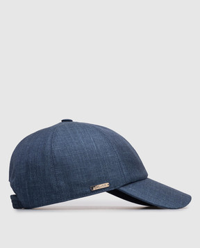 Enrico Mandelli Blue wool, silk and linen cap CAP4015315