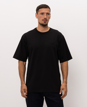 Dolce&Gabbana Black T-shirt with textured DG logo monogram G8PN9ZG7P7V