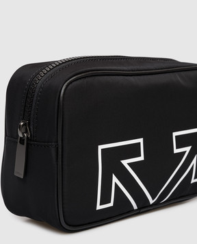 Off-White Black Arrow logo print toiletry bag OMNS02CC99FAB001