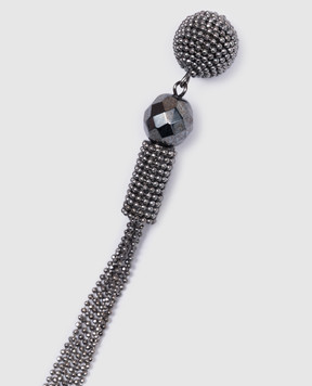 Peserico Gray earrings with beads and monil chain A35531C0CC903