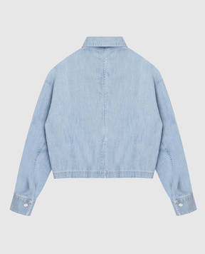 Brunello Cucinelli Children's blue shirt with a monil chain BH192C865B