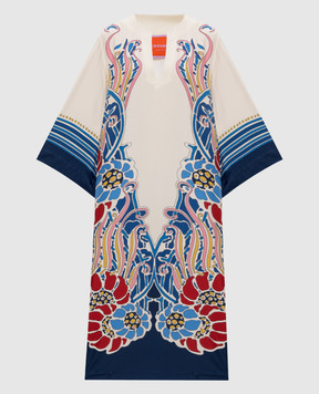 La DoubleJ Beige printed silk dress DRE0564SIL006LEM02