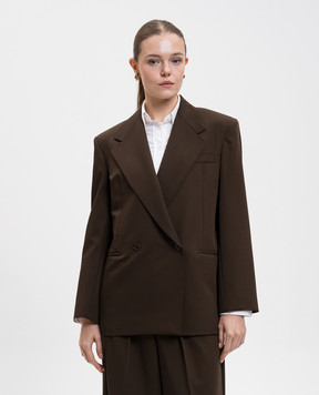 Max Mara Weekend Brown double-breasted GINSENG wool jacket GINSENG