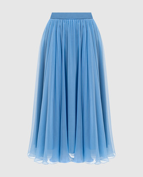 Dolce&Gabbana Blue silk skirt F4CPUTFU1UR