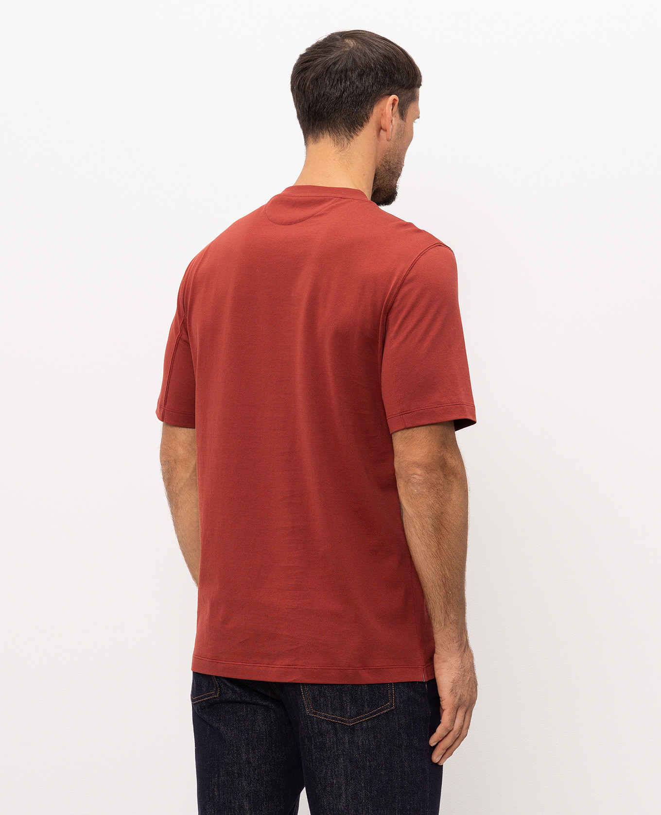 

Terracotta t-shirt with logo print Brunello Cucinelli, Red