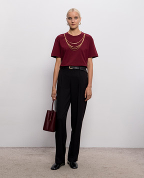 Twinset Burgundy T-shirt with chains 262AP2460