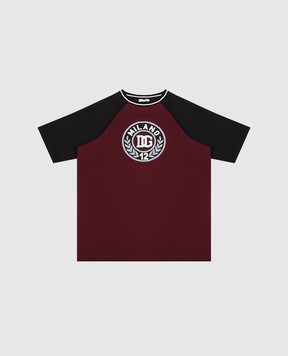 Dolce&Gabbana Children's burgundy T-shirt with logo L4JTKAG7PUU812+