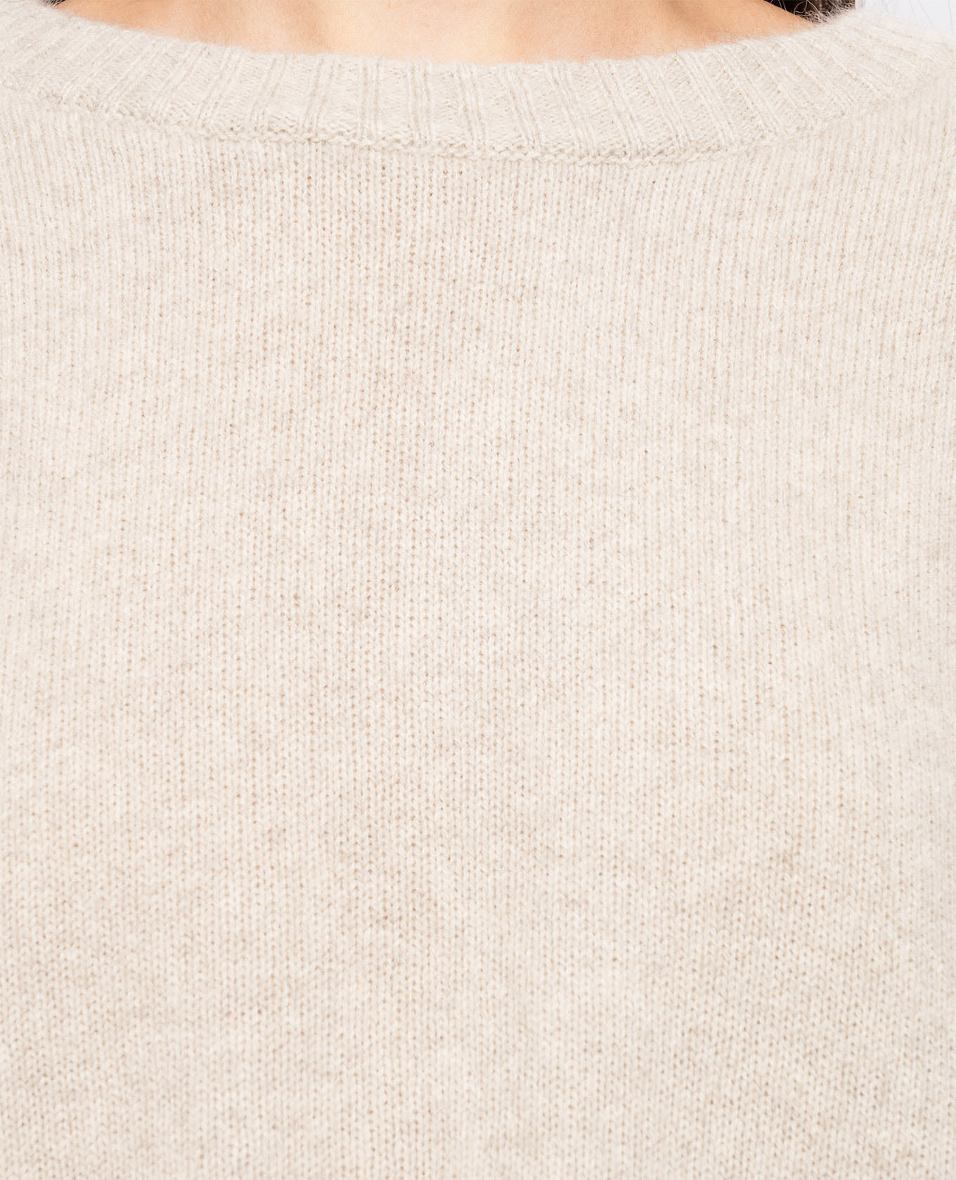 AZALI beige wool sweater with short sleeves Loulou de Saison 5