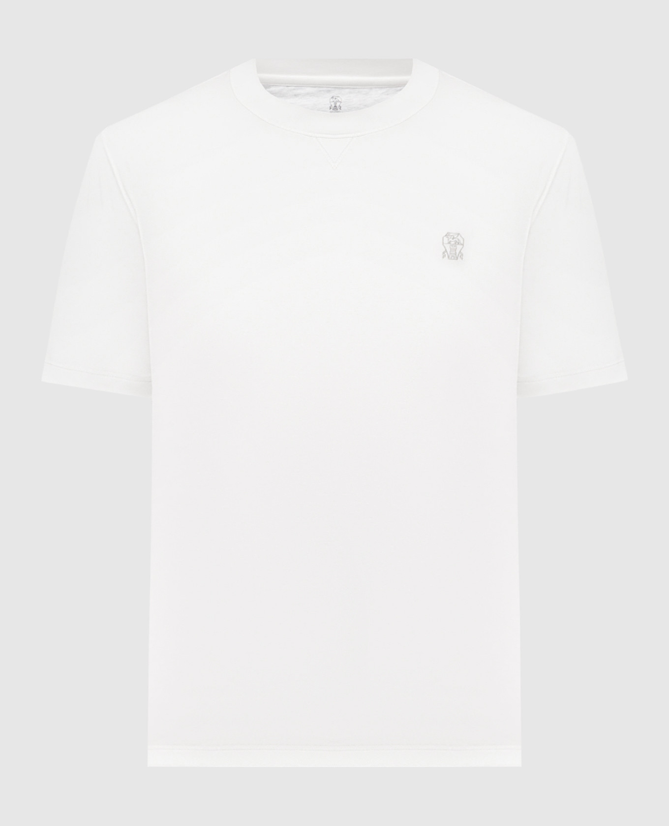 White T-shirt with embroidered emblem