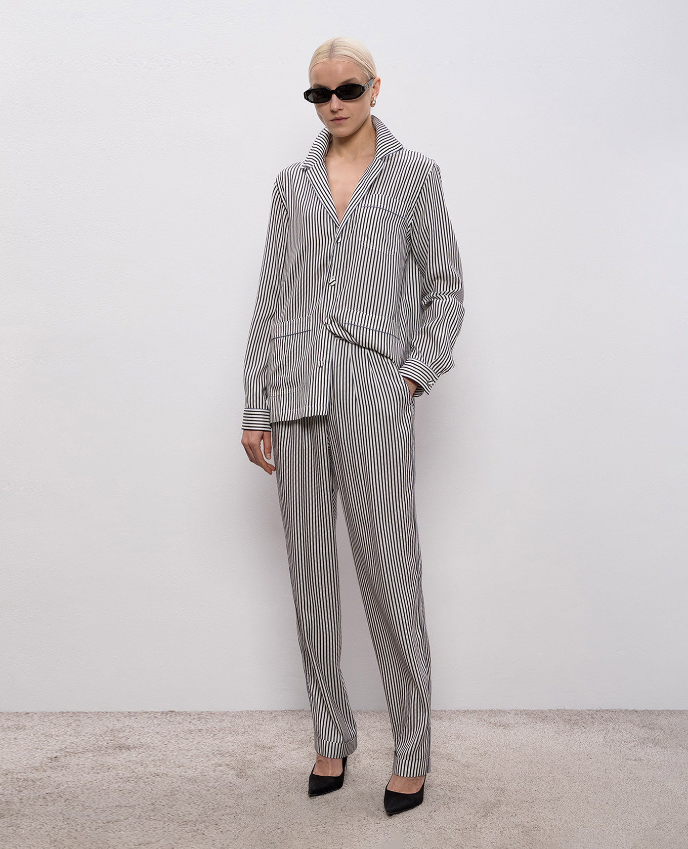 

White striped silk pants Tom Ford