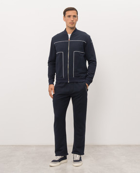 Kiton Blue tracksuit with logo embroidery UMJ0031