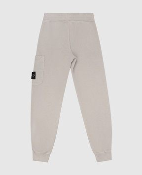 Stone Island Kids' grey joggers with logo patch K2S166200001S0A2024