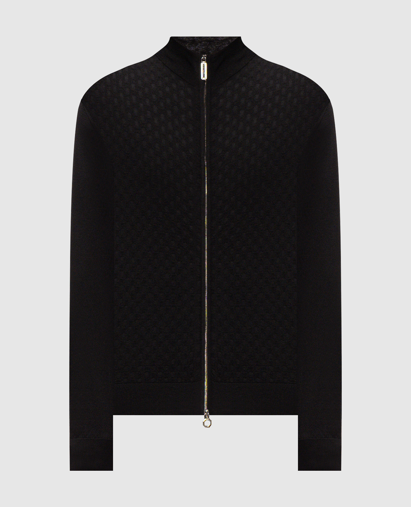 Black cardigan made of wool, silk and cashmere