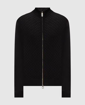 Stefano Ricci Black cardigan made of wool, silk and cashmere K202026R31F26394