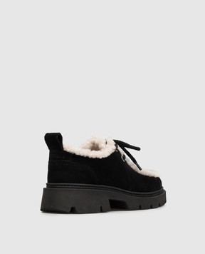 Inuikii Mocabee black suede deserts with fur 10150030011