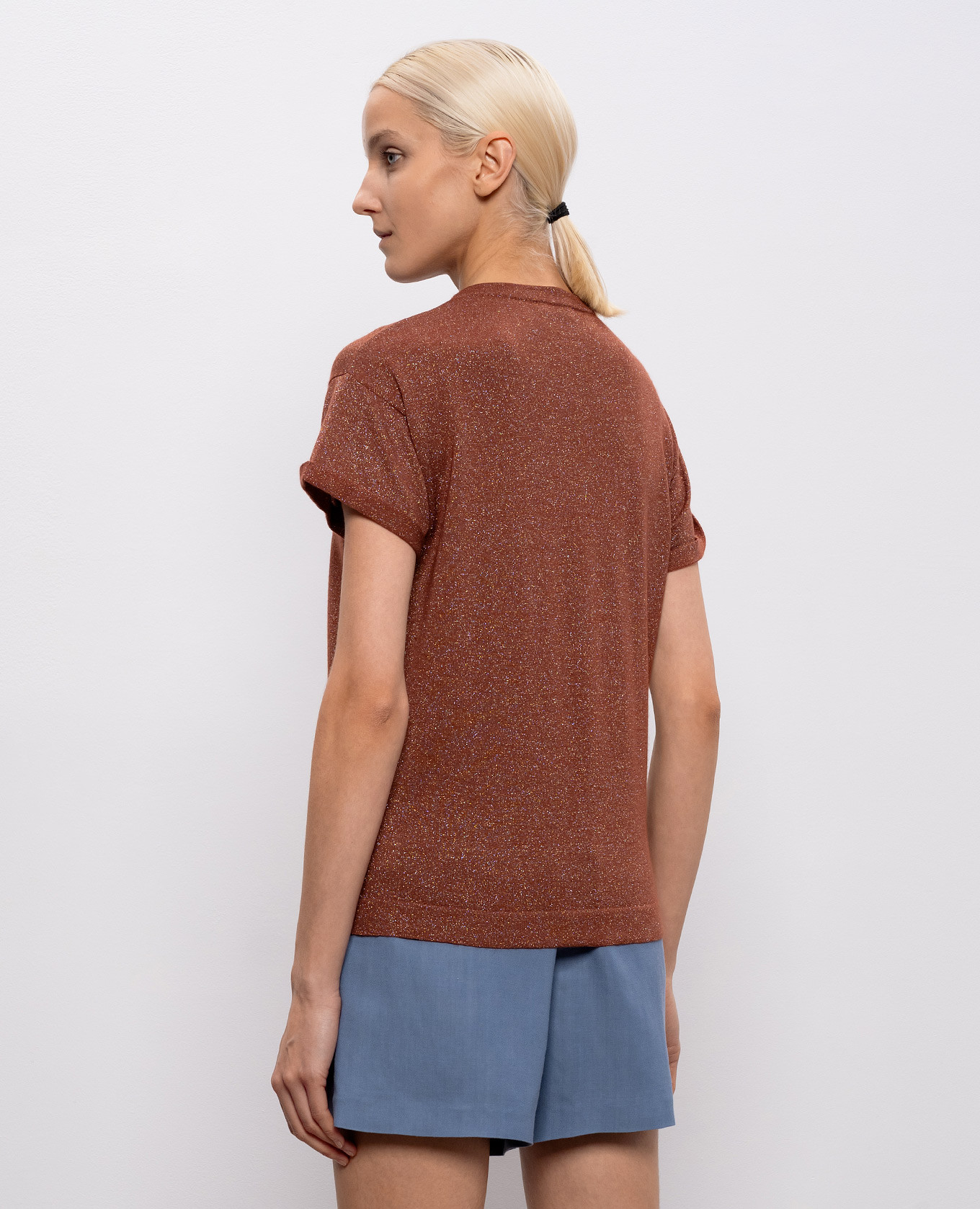 

Brown cashmere and silk t-shirt Brunello Cucinelli