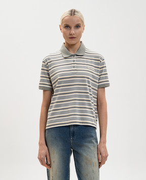 Max & Co MANDARE striped khaki polo shirt MCOMANDARE