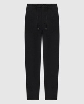 Enrico Mandelli Black linen pants GYM02B5654