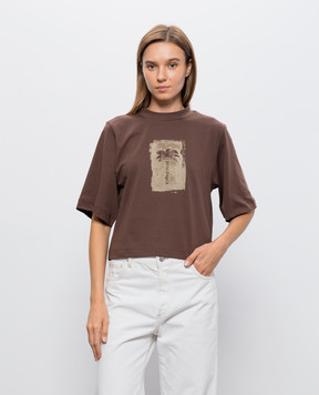Palm Angels Brown Brashed Palm T-shirt PAWAA003JR010
