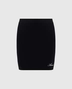 AMIRI Black skirt with contrasting embroidery AW326SK001