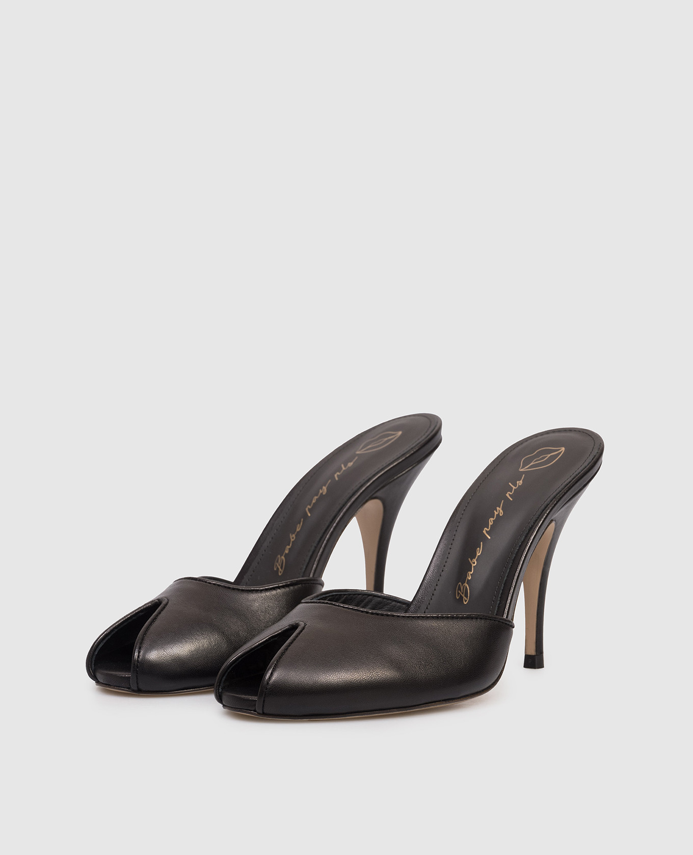 

Black leather mules Babe Pay Pls