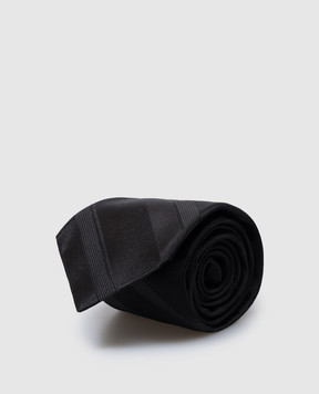 Brunello Cucinelli Black striped silk tie MY8610018