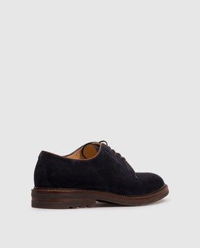 Brunello Cucinelli Blue suede derby shoes MZUSOLX810