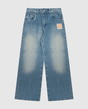 Off-White Children's blue jeans with a worn effect 44GYB001F26D001