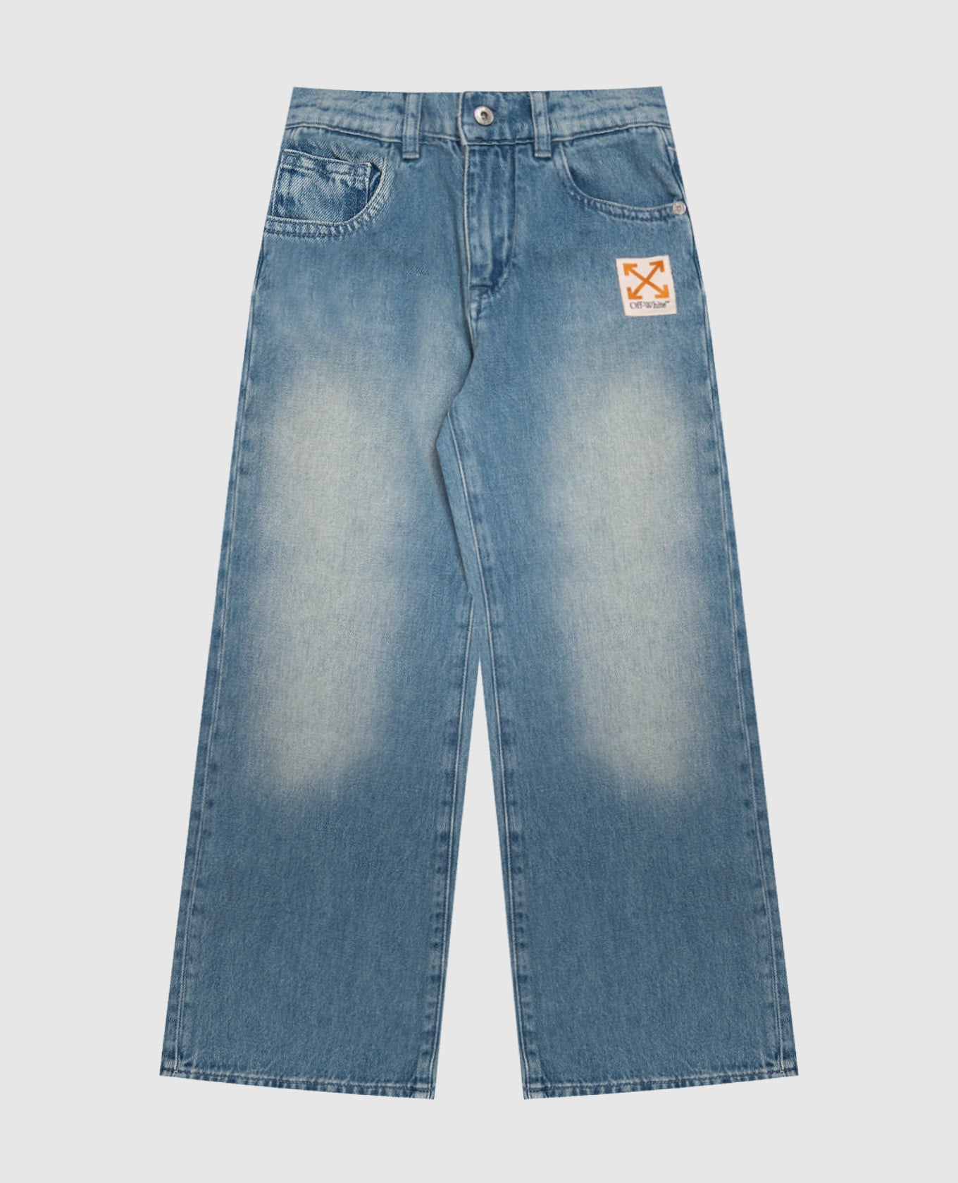 Children's blue jeans with a worn effect