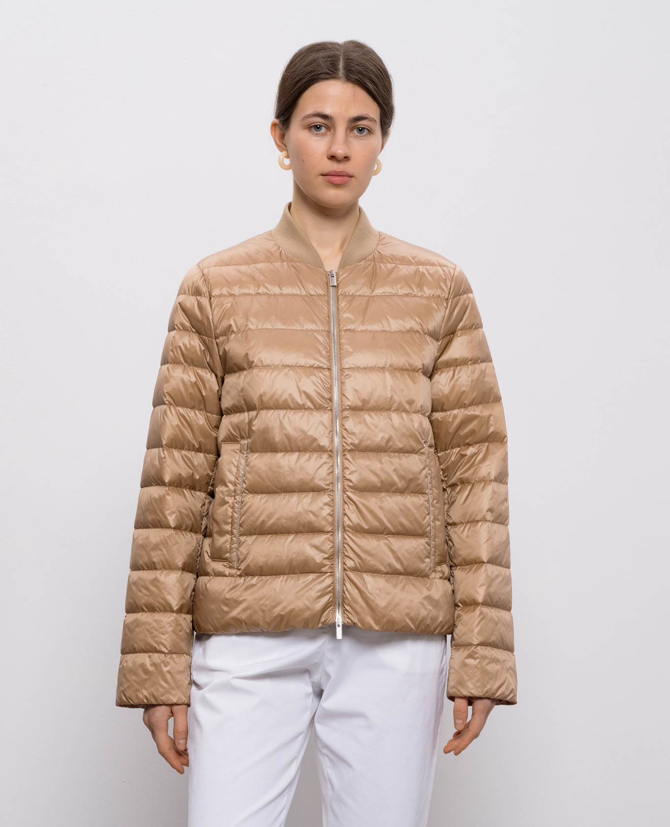 

Brown down jacket with chain Peserico