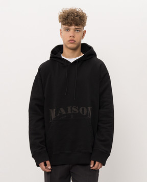 Maison Margiela MM6 Black hoodie with logo print SH0GU0049M25025