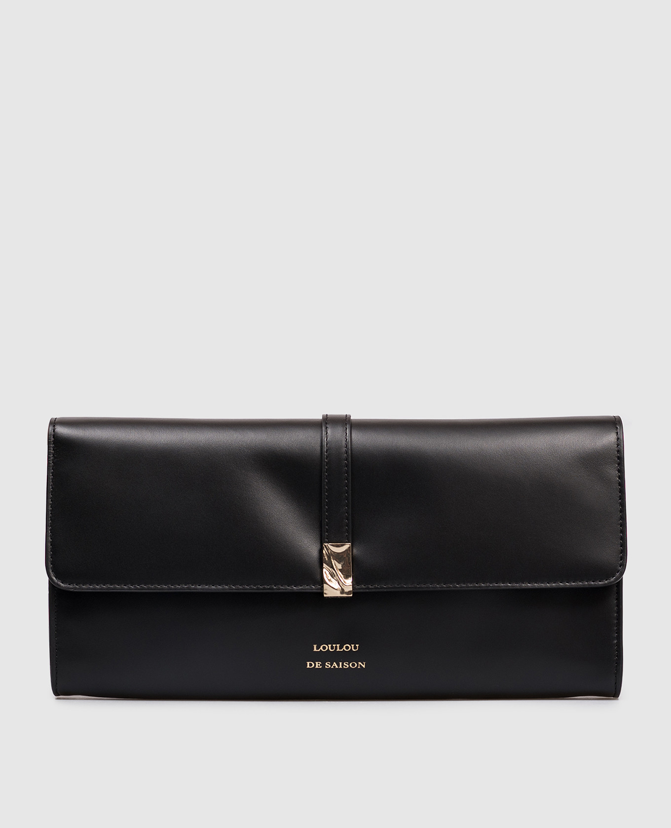 

Black leather clutch ELMER Loulou de Saison