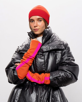 Max & Co Orange mittens-sleeves with wool and cashmere MCLTENORE