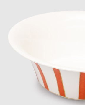 Geminiano Cozzi 1765 White porcelain salad bowl Striche Arancio e Oro TTCMI24249053