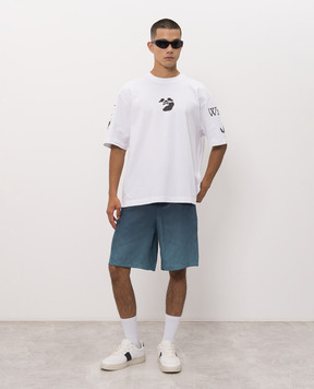 Off-White White T-shirt with branded print 44MAA120F26J004
