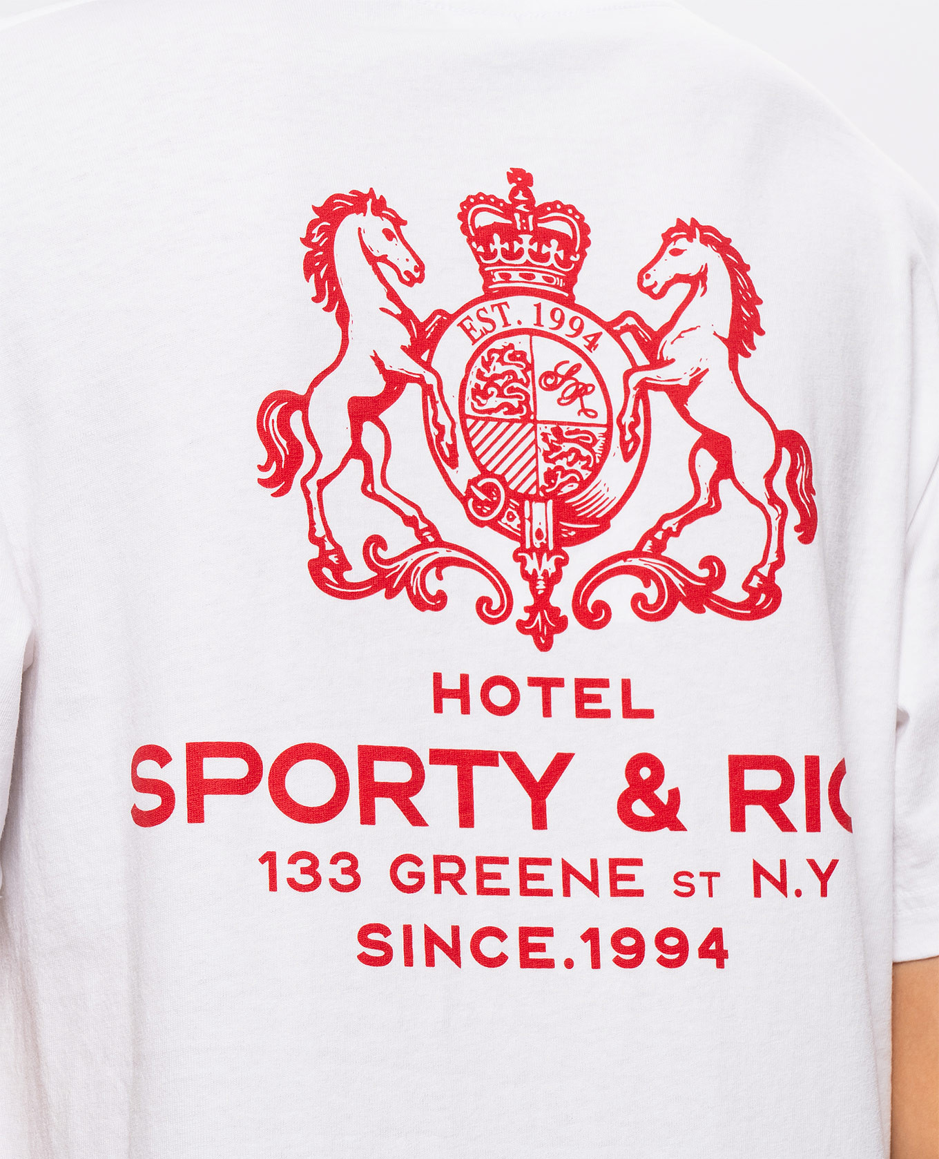 White T-shirt with SR Hotel print Sporty & Rich 5