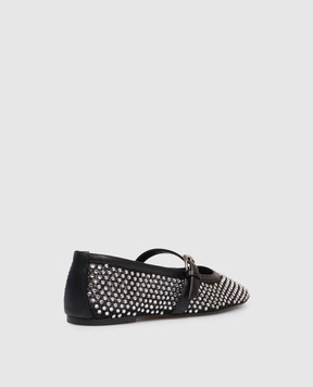 Stuart Weitzman Bareitall black ballet flats with crystals SN800