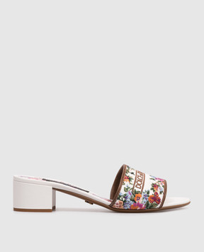 Dolce&Gabbana White mules with floral embroidery CR1748A6483