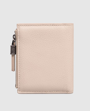 Brunello Cucinelli Beige leather wallet with logo print MWCAM2718
