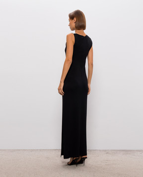 Peserico Black dress with monil chain E02822J005031