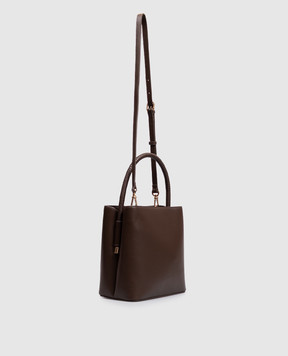 Twinset Brown bucket bag with textured logo 262TB7035