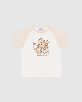 Dolce&Gabbana Children's white T-shirt with print L1JTHWG7PNJ