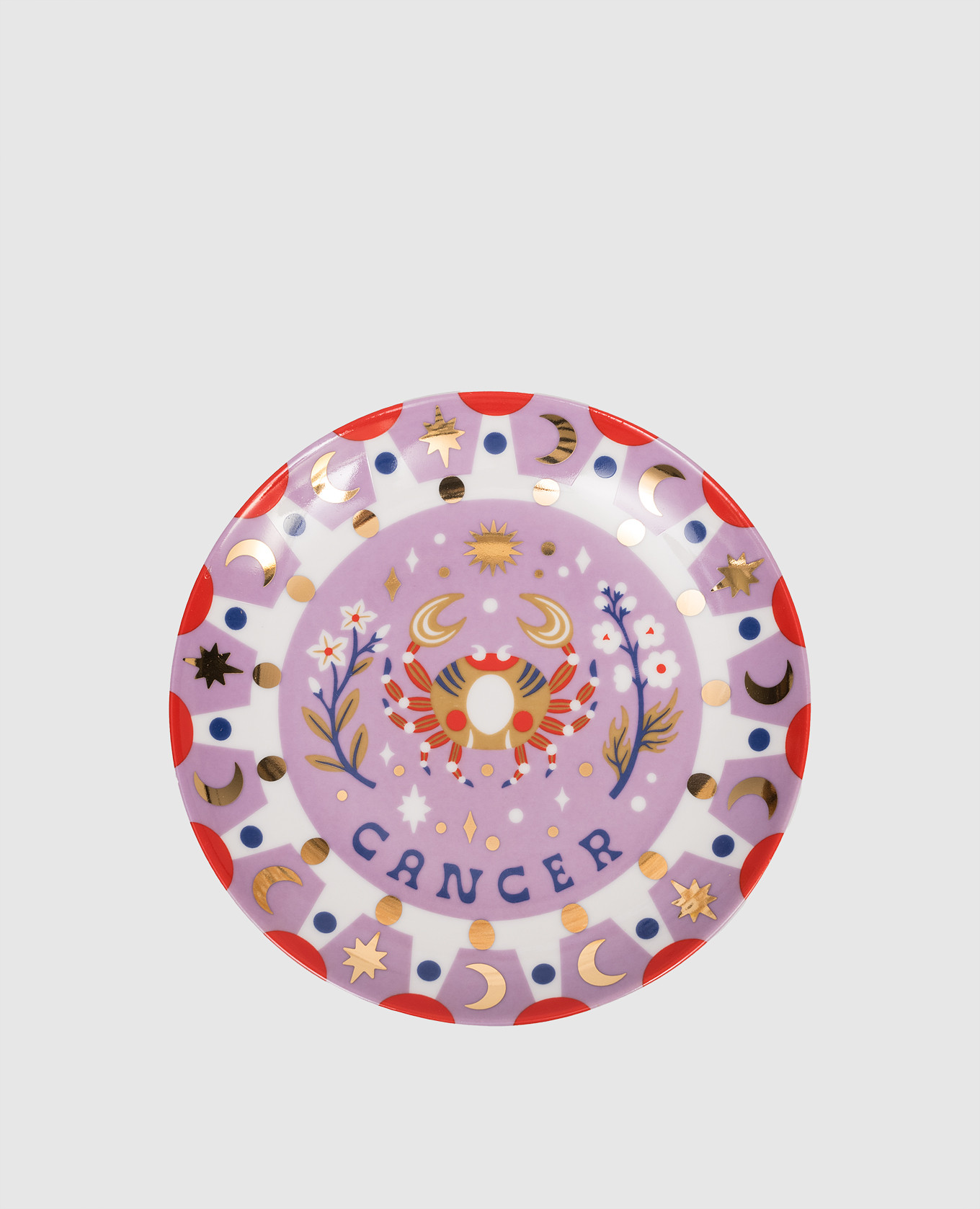 

Purple porcelain snack plate Cancer Bitossi Home, Violet