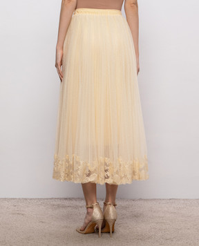 Ermanno Scervino Beige midi skirt with lace D482O756FDUJP