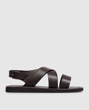 Peserico Brown leather sandals R79079C0CC810