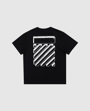 Off-White Children's black T-shirt with Diag print 44BAA002S26J009