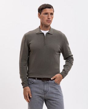 Canali Green wool polo shirt MK01149C0572