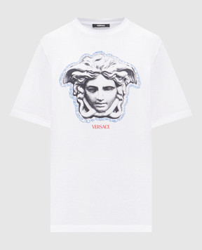 Versace White T-shirt with logo print 10133021A16753
