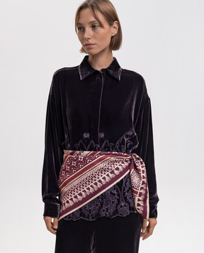 Momoni Nipponia burgundy silk scarf MOSC001102MO
