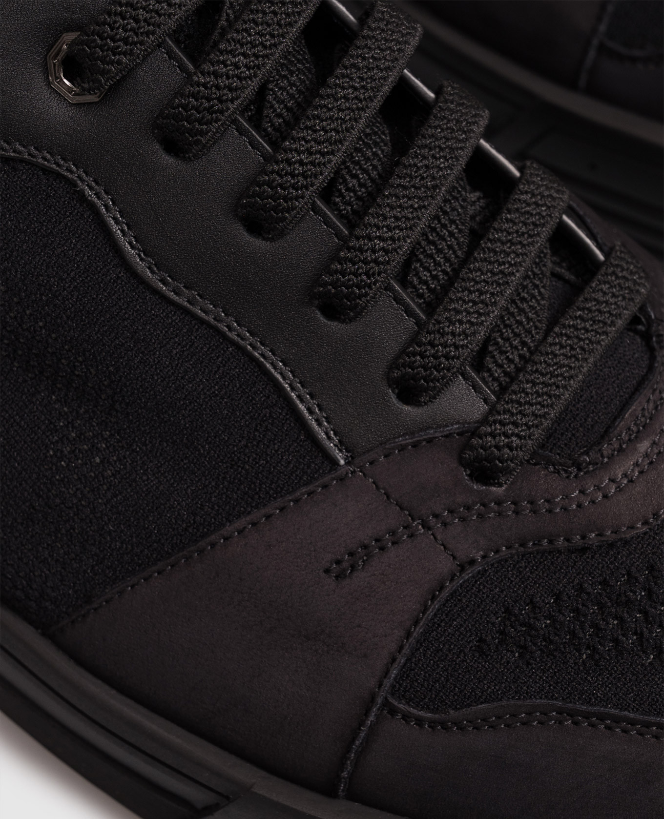 Black combination sneakers with textured logo Stefano Ricci 5